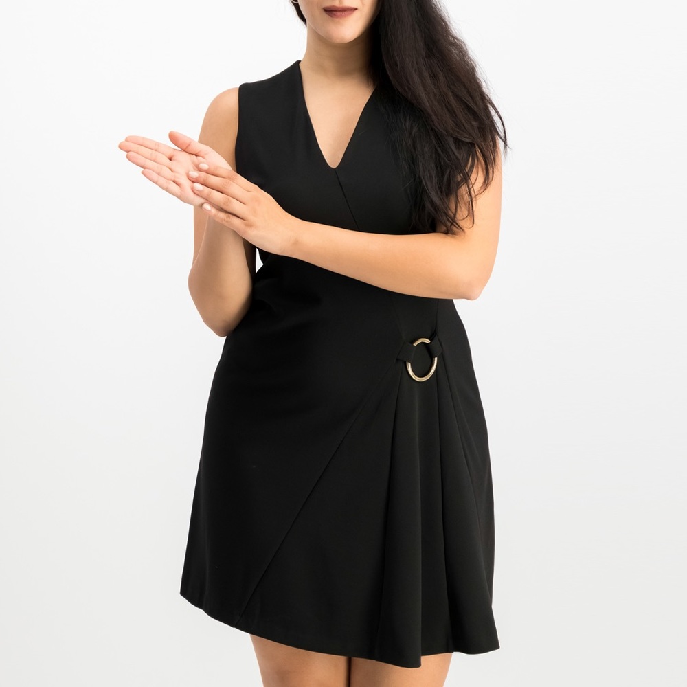 Calvin Klein V-Neck O-Ring Dress